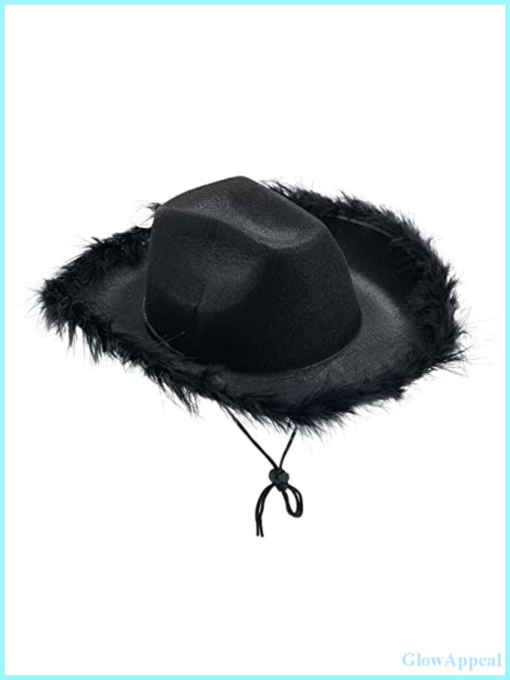 Western Cowboy Hat with Fluffy Feather Trim for Women Adult Costume Party